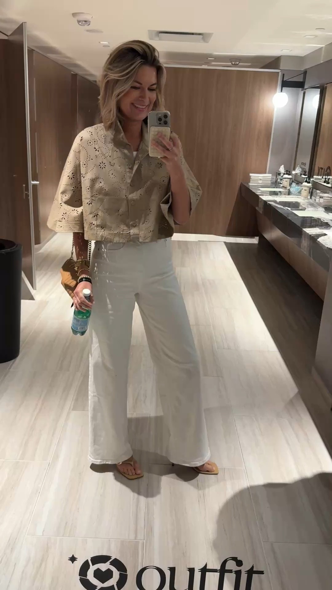 Use my new customer discount code on these wide leg jeans.  RACHELXSPANX. I am 5’11” in size small tall.  One size eyelet poncho.

#LTKOver40 #LTKSaleAlert #LTKTall