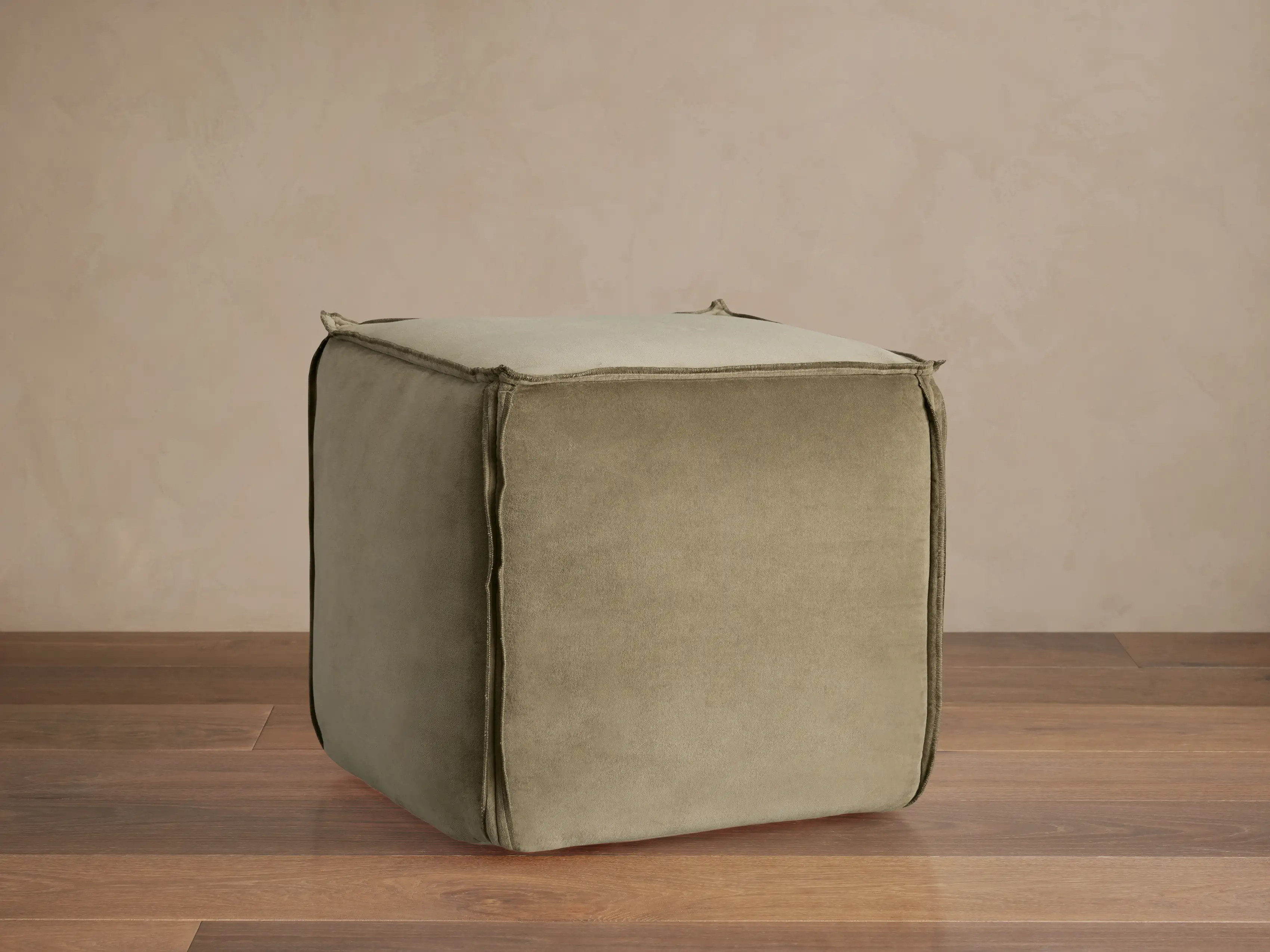 Washed Velvet Pouf | Arhaus