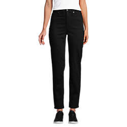 Women's Petite High Rise Straight Leg Ankle Jeans Black | Lands' End (US)