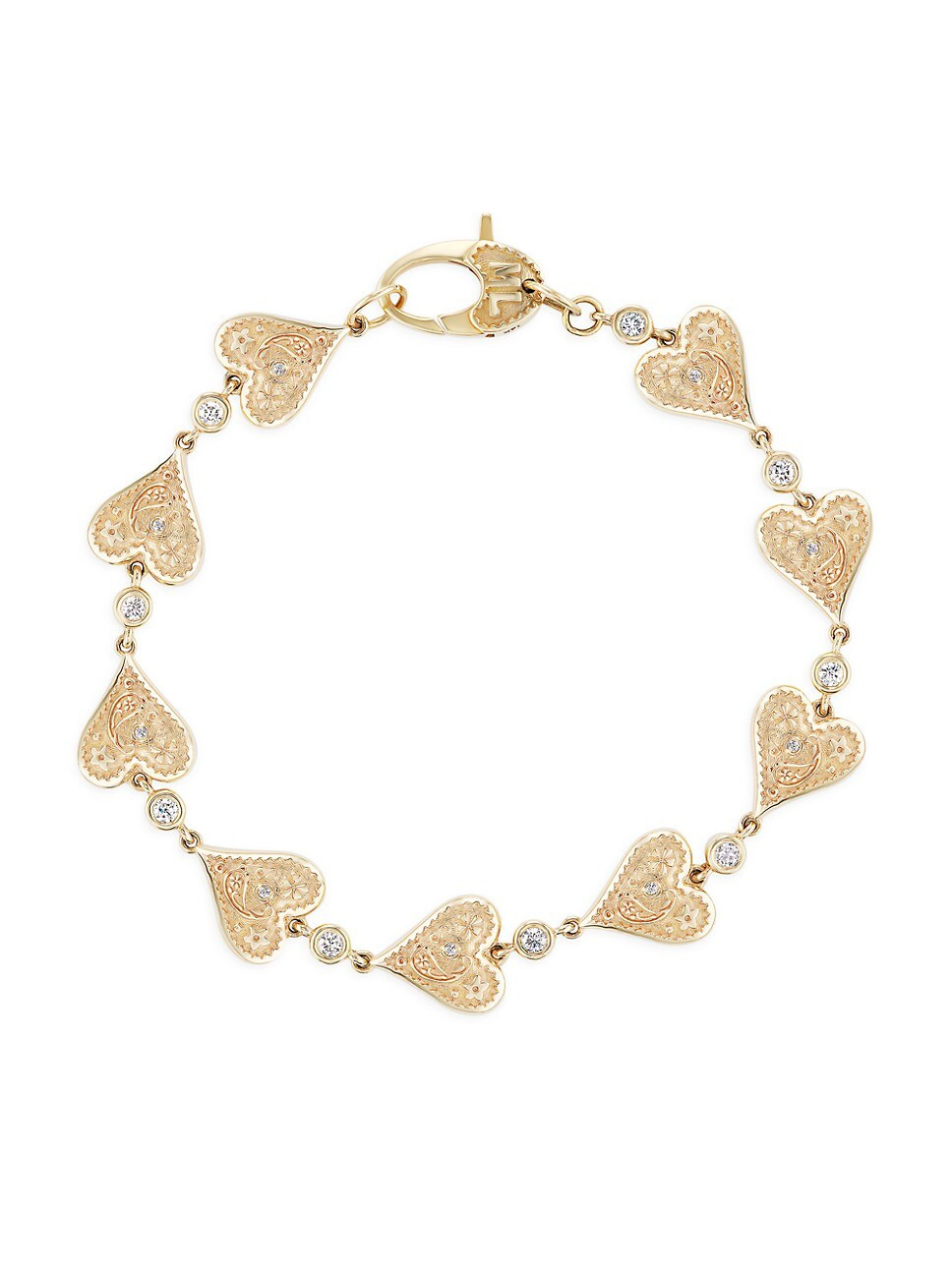 Southwestern 14K Gold & Diamond Heart Bracelet | Saks Fifth Avenue