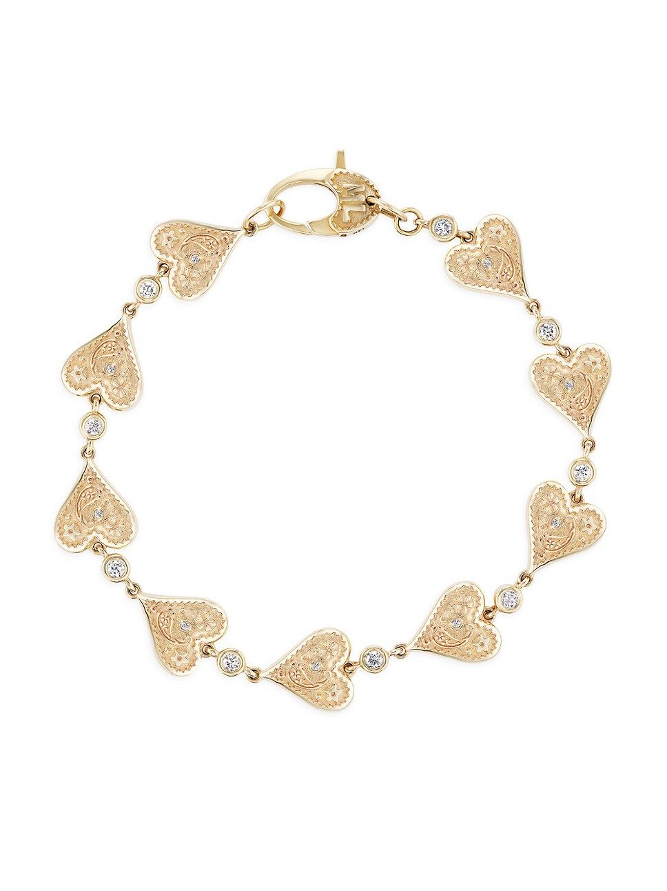 Southwestern 14K Gold & Diamond Heart Bracelet | Saks Fifth Avenue
