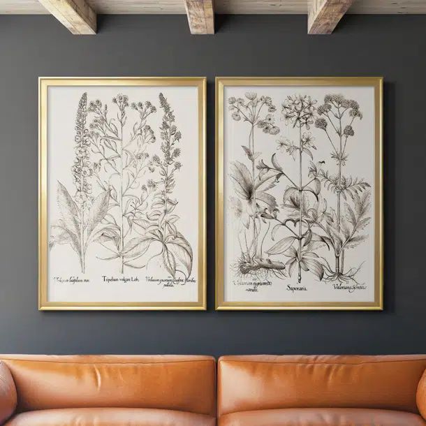 Sepia Besler Botanicals IX Framed On Canvas 2 Pieces Print | Wayfair North America