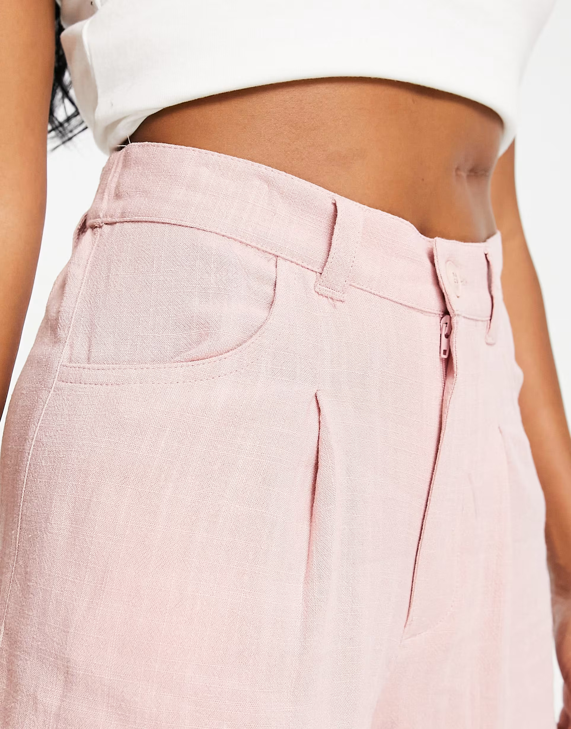 ASOS DESIGN Hourglass drapey dad shorts in pink | ASOS (Global)