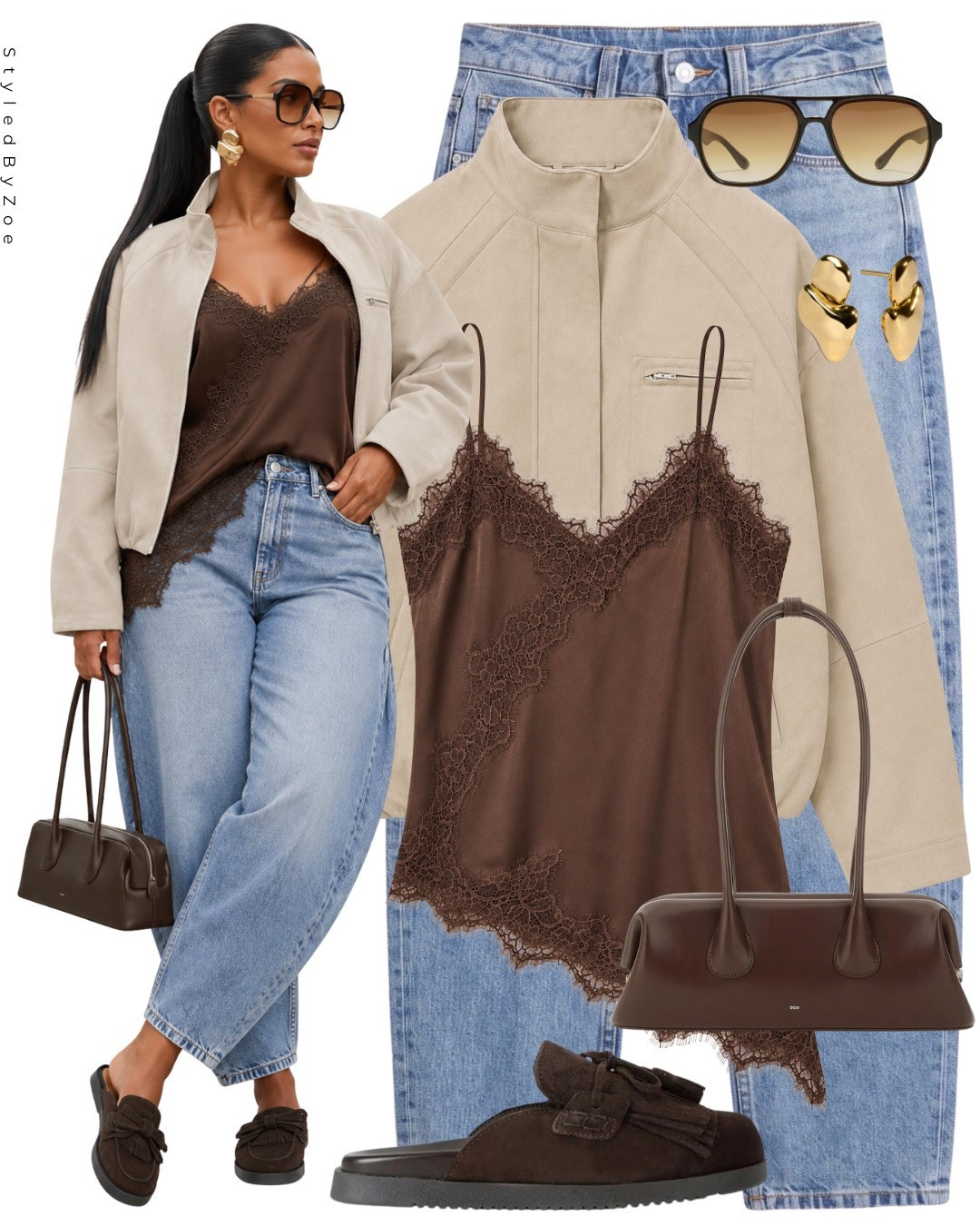 Chocolate brown + soft neutrals = the easiest way into autumn 🤎🍂 Styling a lace trim cami with light wash denim, a neutral funnel neck jacket and chocolate suede loafers for that effortless summer to autumn balance, Add oversized sunnies, gold jewellery and a structured brown bag and the whole look feels instantly polished🫶🏽

#AutumnOutfit #TransitionalStyle #ChocolateBrown #NeutralOutfit #DenimOutfit #AutumnFashion #FallStyle #EverydayOutfit #LTKStyle #OutfitInspo

#LTKuk #LTKautumn #LTKjeans