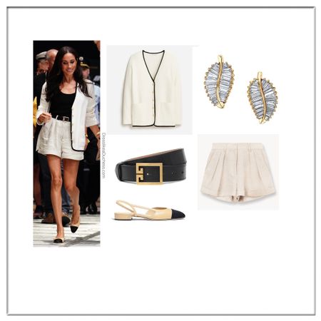 Meghan Markle Invictus JCrew Giselle sweater and Staud shorts 