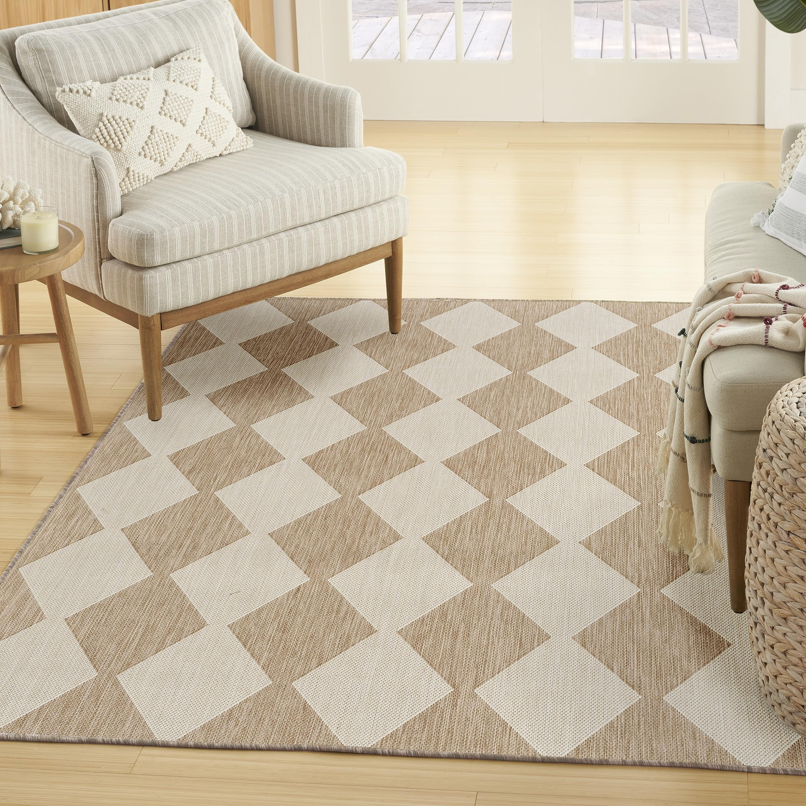 Nourison Positano Indoor/Outdoor Jute 4' x 6' Area Rug, Easy Cleaning, Non Shedding, Bed Room, Li... | Amazon (US)