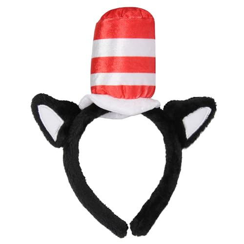 Bioworld Dr. Seuss Cat In The Hat Costume Hair Accessories Headbands For Women Men | Amazon (US)