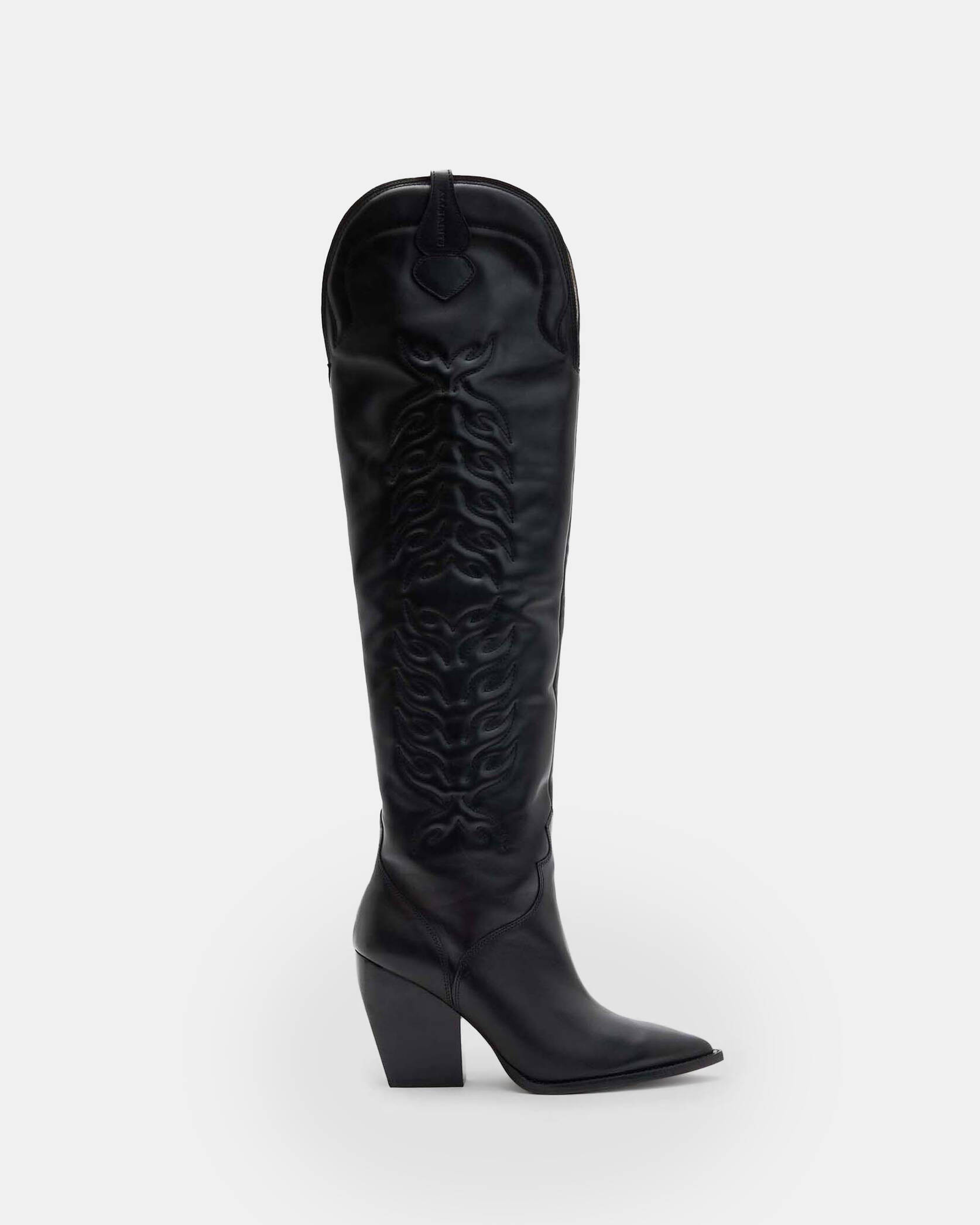 Roxanne Knee High Western Leather Boots | AllSaints UK