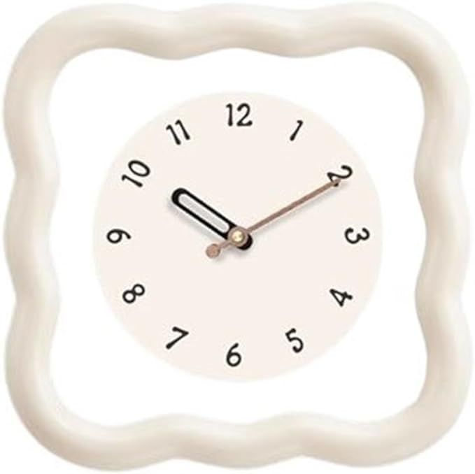 GUERNSEY Outdoor Clocks Wall Clocks Cream Small Living Room Wall Clock Creative Clock Mute Clock ... | Amazon (US)