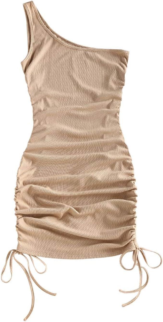 ZAFUL Women's Tie Dye Short Sleeve Cinched Ribbed Knit Mini Bodycon Dress | Amazon (US)