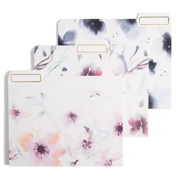 U Brands 12ct File Folders Floral Blooms | Target