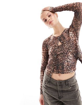 ASOS DESIGN 2 in 1 cardigan and cami top in leopard print | ASOS (Global)
