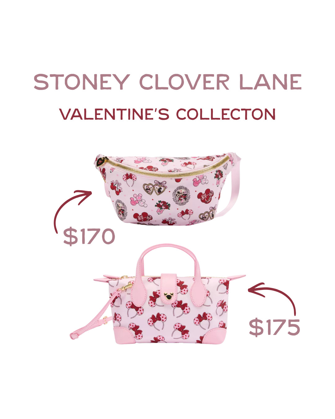 ✨ Stoney Clover Lane ✖️ Disney Valentine's Day Collection! ✨ I'm SO excited about this adorable new drop and honestly having the hardest time deciding which one to get! 💕 The Valentine's Day Disney bags are absolutely PRECIOUS – the hearts, the colors, the Disney magic… I'm obsessed! 😍🎀 Perfect for celebrating love and all things Disney this Valentine's season! Linked all my favorites from the collection so you can grab yours before they're gone! 💗✨🏰 #StoneyCloverLane #DisneyValentines #ValentinesDayCollection #DisneyParksStyle #SCLxDisney #LTKFinds #DisneyMagic #ValentinesDay #DisneyMerch #LTKGiftGuide #LTKItBag #DisneyObsessed 

 #LTKValentine #LTKTravel