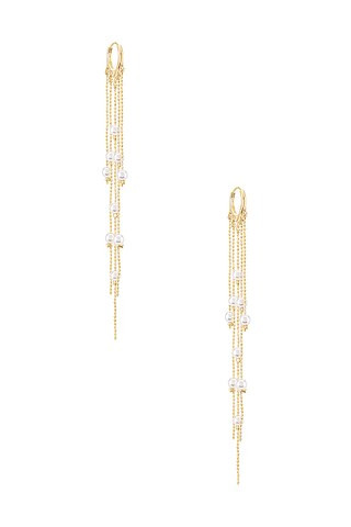 Double Chain Drop Earring in Gold | Revolve Clothing (Global)