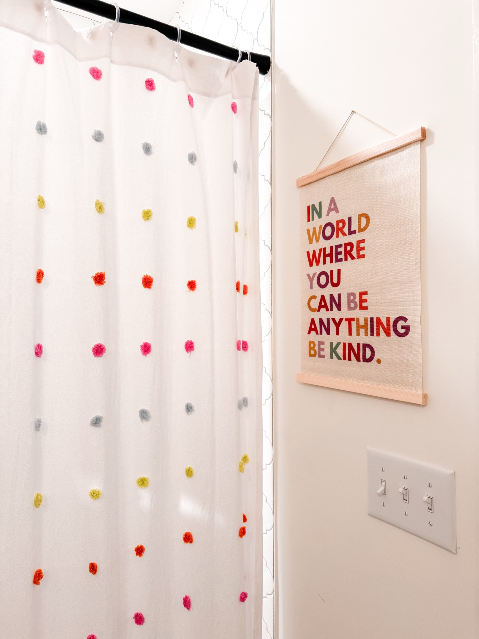 Making my toddler’s bathroom a happy, colorful space! 🌈✨ This playful polka-dot shower curtain and sweet wall art with a positive message are perfect for creating a fun and inviting vibe for little ones. Affordable, cheerful, and easy to style!

Shop these adorable finds, perfect for kids’ bathrooms, linked in my LTK!

Kids bathroom decor, nursery bathroom, colorful decor, children’s bathroom, toddler decor 

#LTKKids #LTKBaby