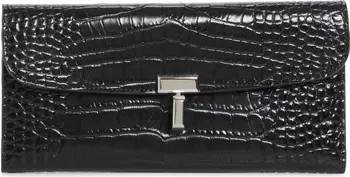 TOTEME T-Lock Croc Embossed Leather Wallet | Nordstrom | Nordstrom