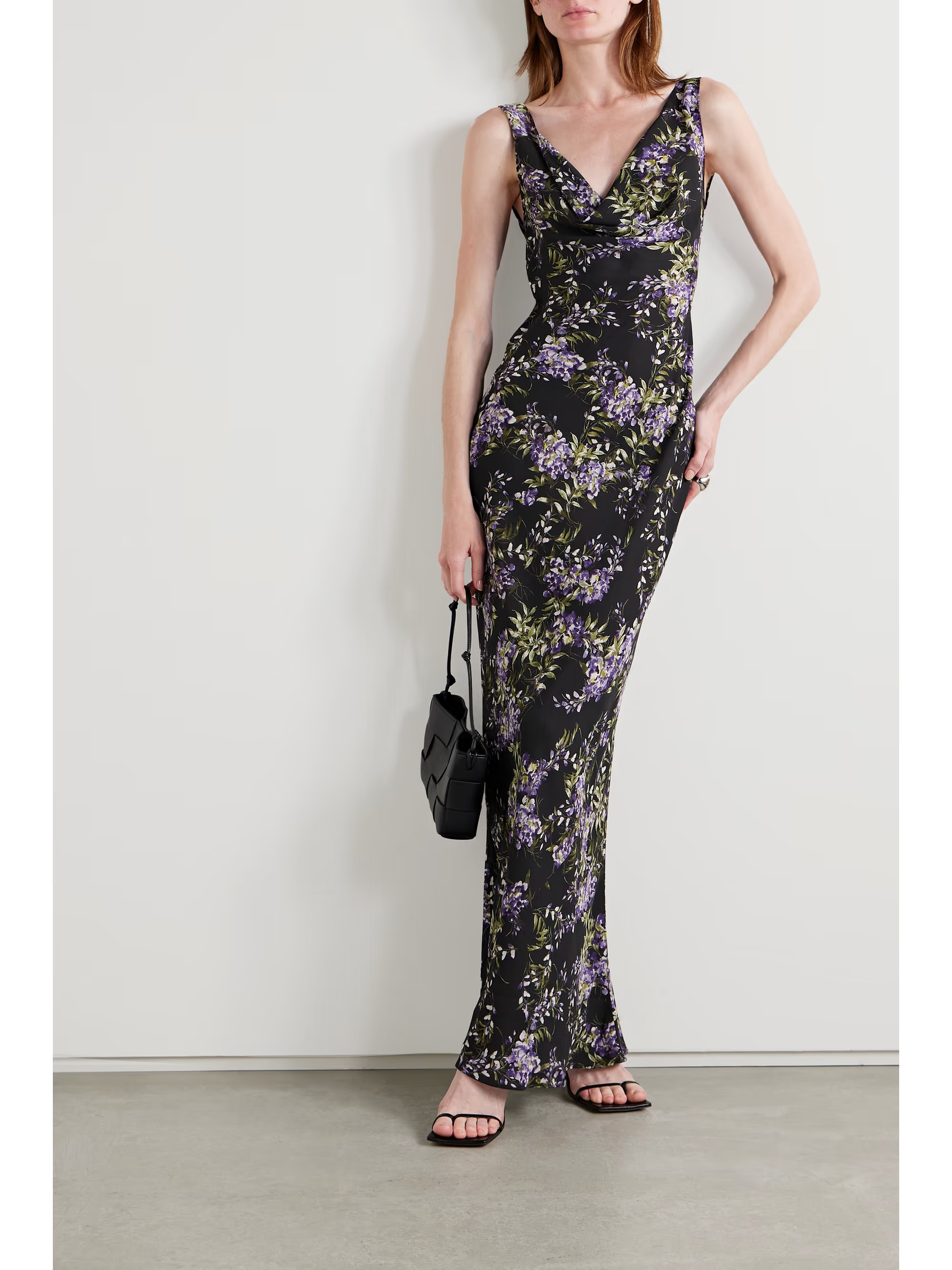 NORMA KAMALI Draped floral-print georgette gown | NET-A-PORTER | NET-A-PORTER (US)