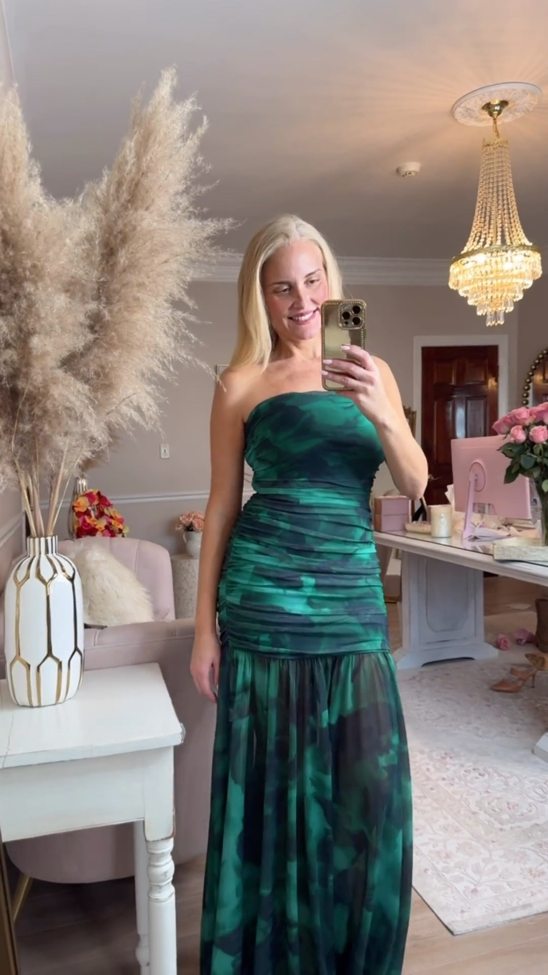 This beautiful flowy mesh maxi dress will look so beautiful when I go to Miami for vacation next month!￼