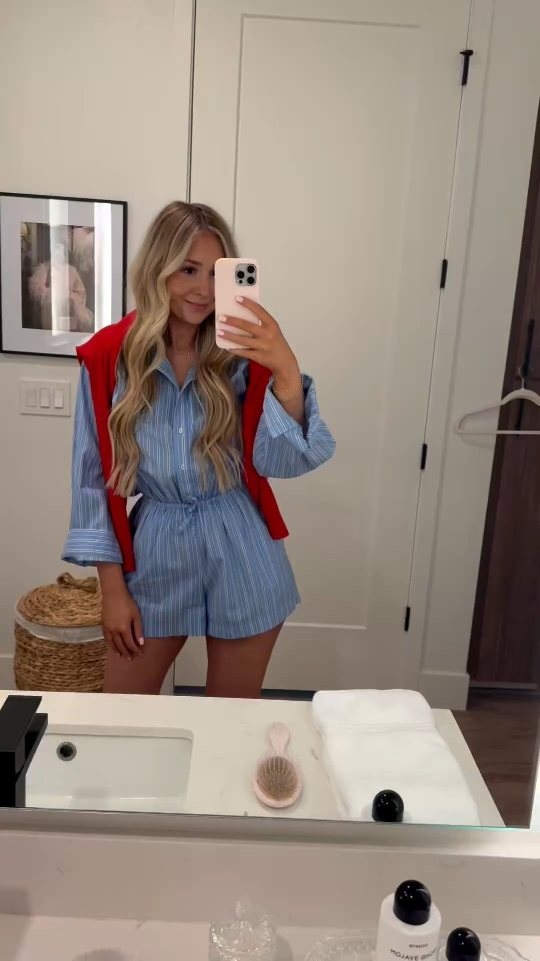 4th of july + memorial day look! 

red white and blue | blue and white striped romper | summer outfit | east coast summer | patriotic outfit | 4th of july outfit inspo | red cardigan | stripes | summer style | summer fashion