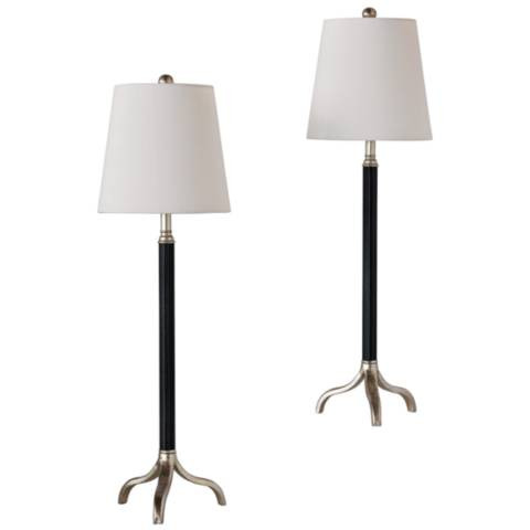 Portobello Faux Leather Buffet Table Lamps Set of 2 | Lamps Plus