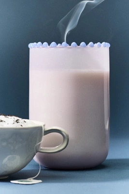 Dotted Rim Gourmand Earl Grey Foam Glass Candle | Anthropologie (US)