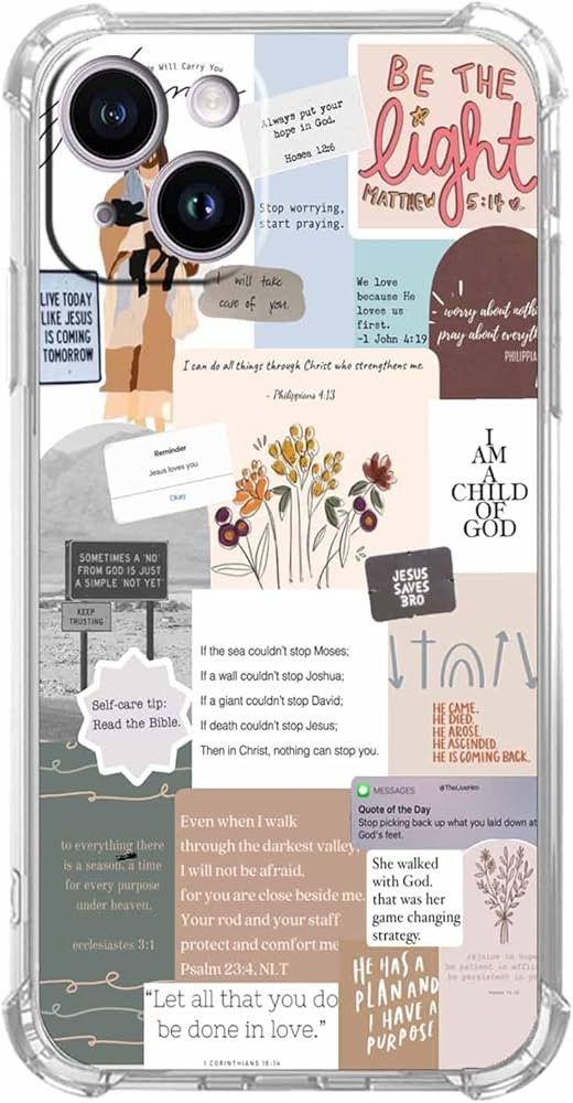 Christian Bible Verse Case Compatible with iPhone 14,Christ Jesus Quotes Collage Case for Women M... | Amazon (US)
