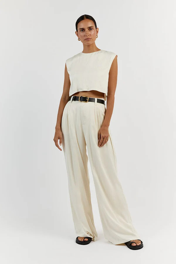 RUE CREAM TROUSER PANT | DISSH
