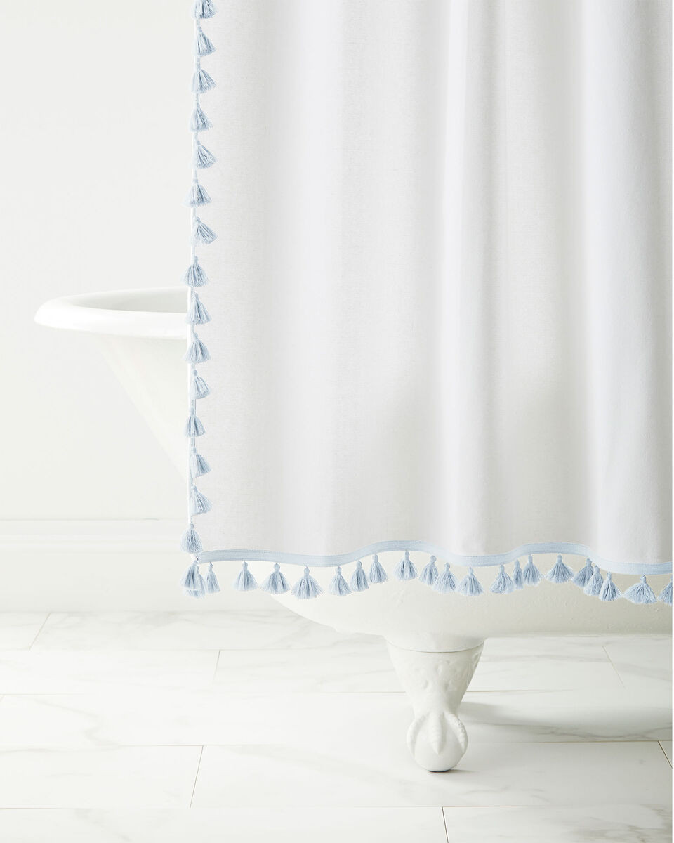 French Tassel Shower Curtain | Serena and Lily