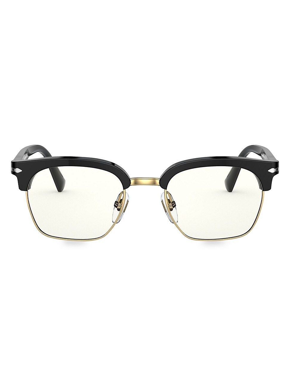 Persol Men's Persol 53MM Round Optical Glasses - Black | Saks Fifth Avenue