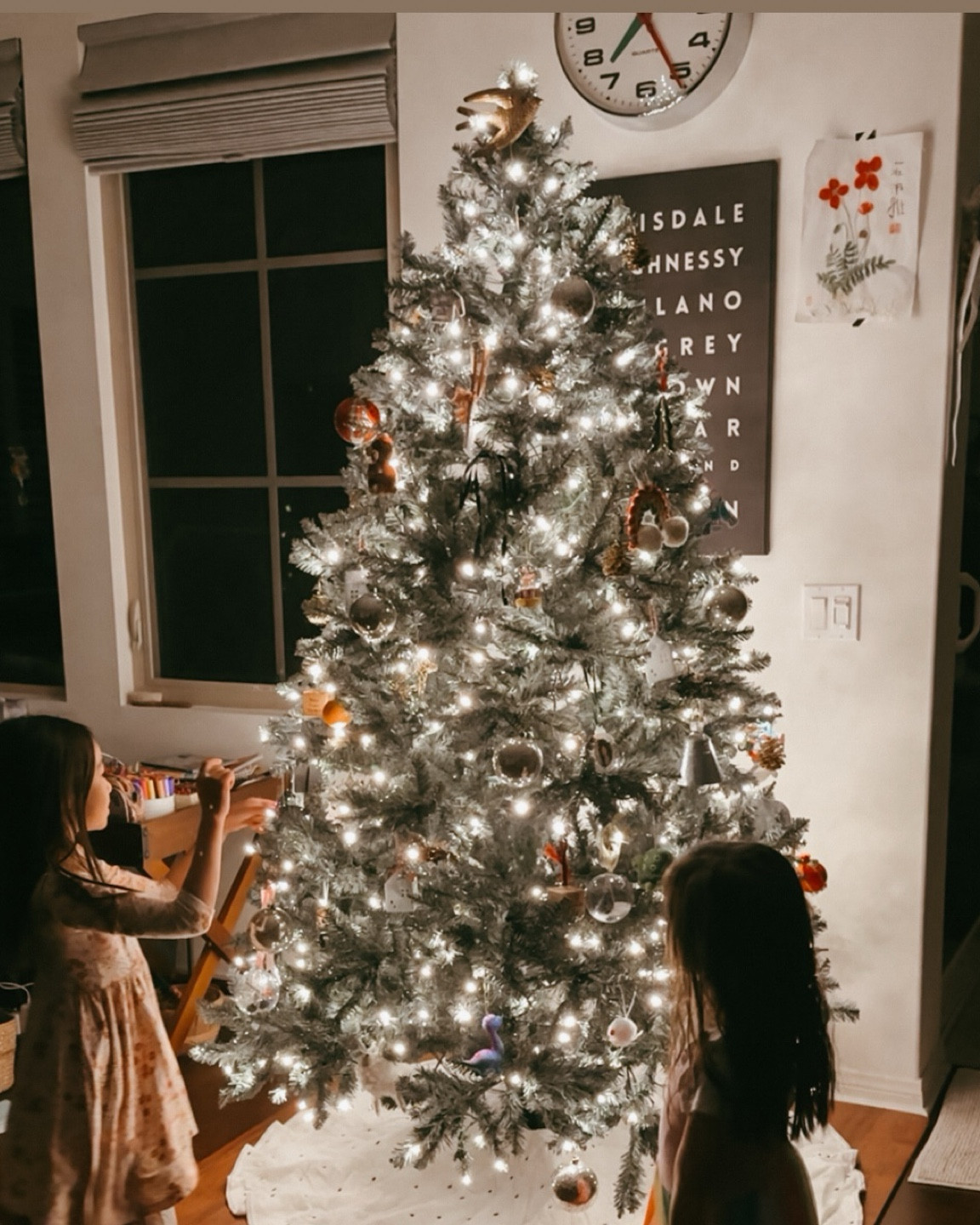 holiday tree with all the trimmings bc we don’t do an aesthetic tree around here. It’s homemade, kids ornaments, funny silly everything memorable here  

#LTKSeasonal #LTKHoliday #LTKhome