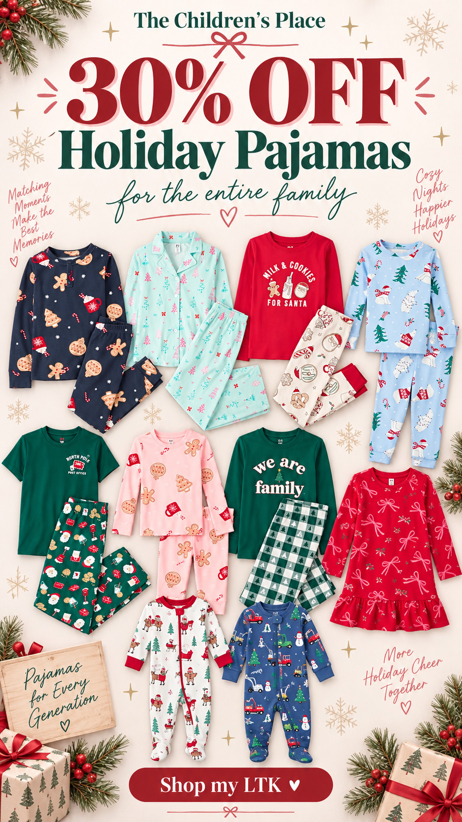 The Children's Place 30% off holiday pajamas for the entire family 

 #LTKmomlife #LTKSeasonal #LTKSaleAlert