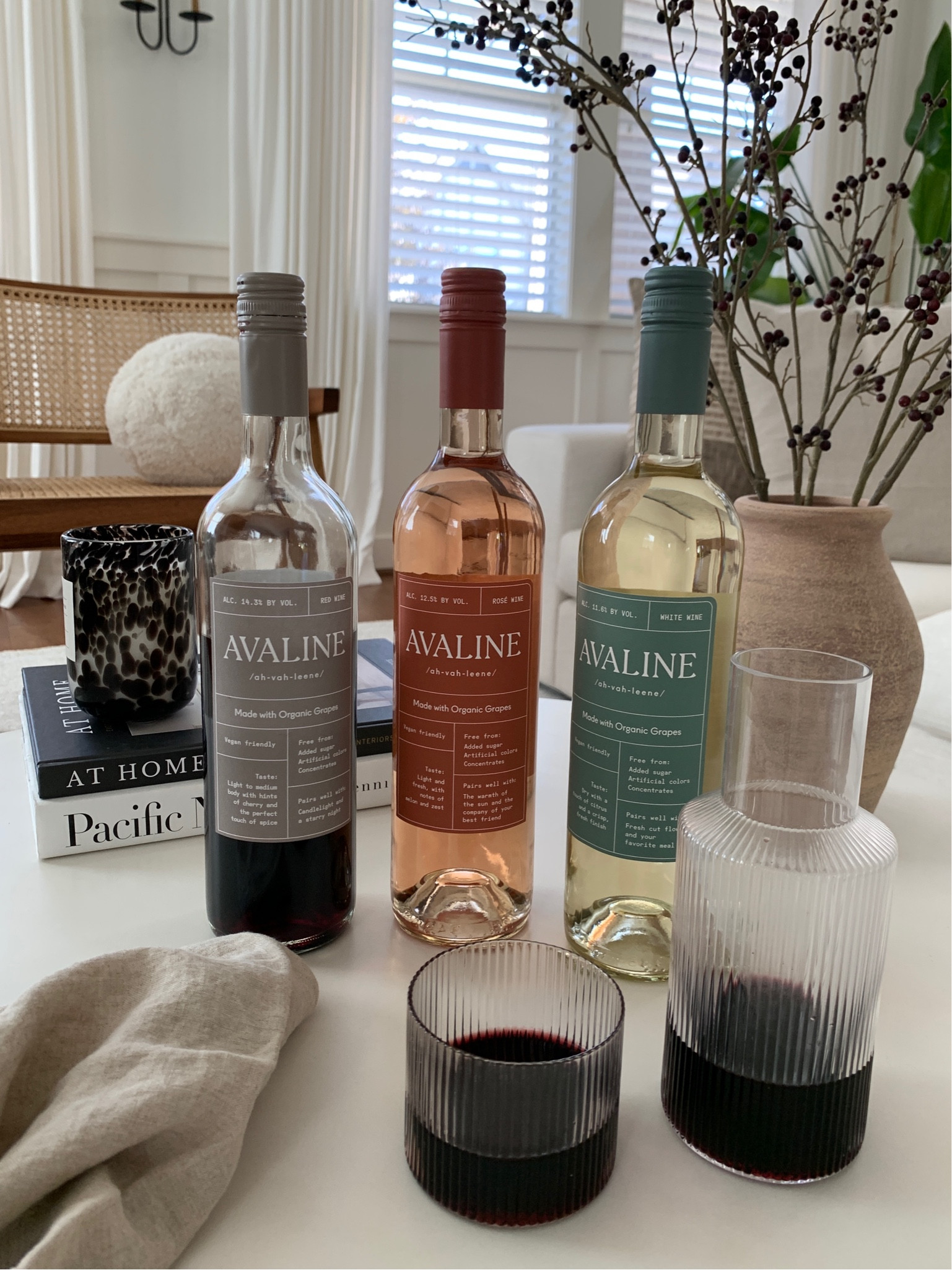 Avaline organic wine. 6 bottle order minimum. Use code CRYSTALIN15 for 15% off  