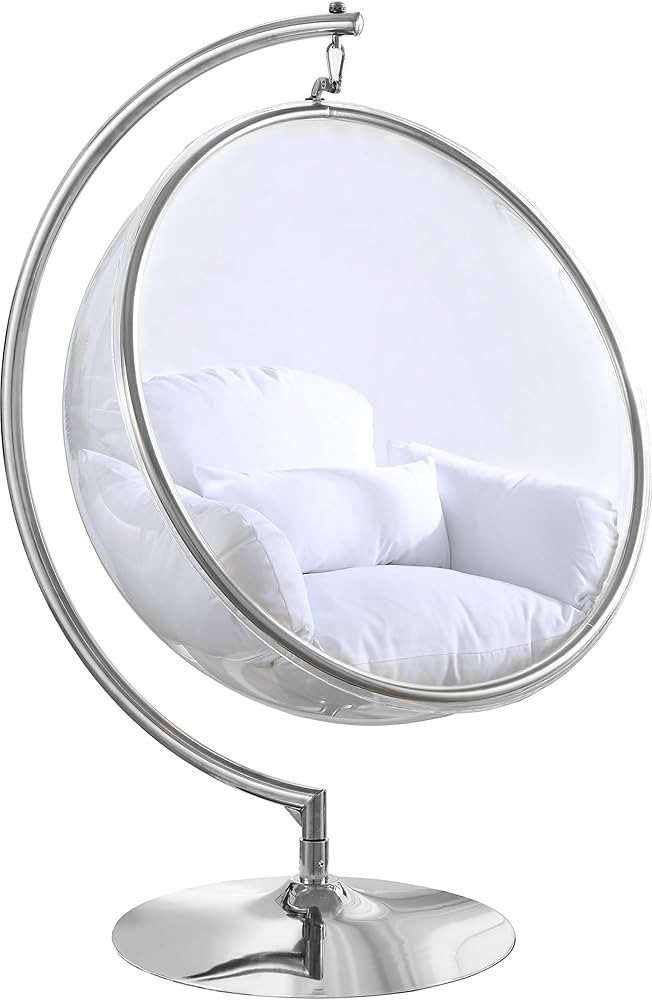 Meridian Furniture 507White Luna Collection Modern | Contemporary Clear Acrylic Accent Swing Chai... | Amazon (US)