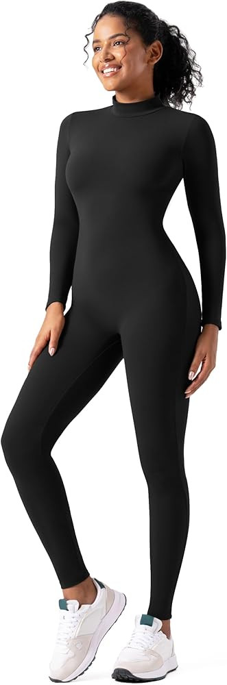 speerise Women Bodysuit Rompers Long Sleeve Jumpsuits Leotards One Piece Tummy Control Yoga Worko... | Amazon (US)