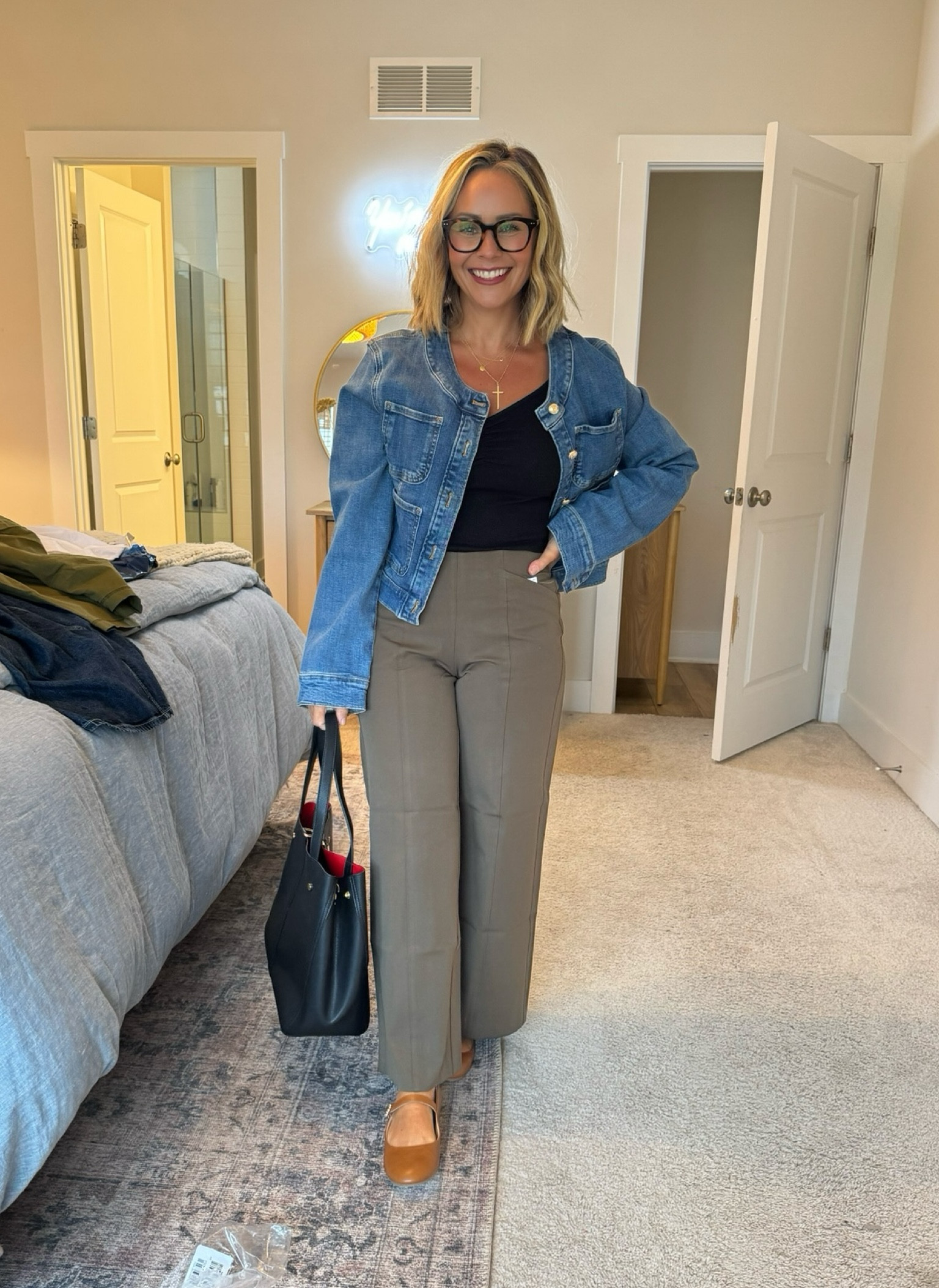 Teacher outfit #2 from Old Navy 🍎

Denim jacket is out of stock (linked similar) 
Black top- size small petite 
Pants- small petite 

#LTKStyleTip #LTKFindsUnder50 #LTKSeasonal
