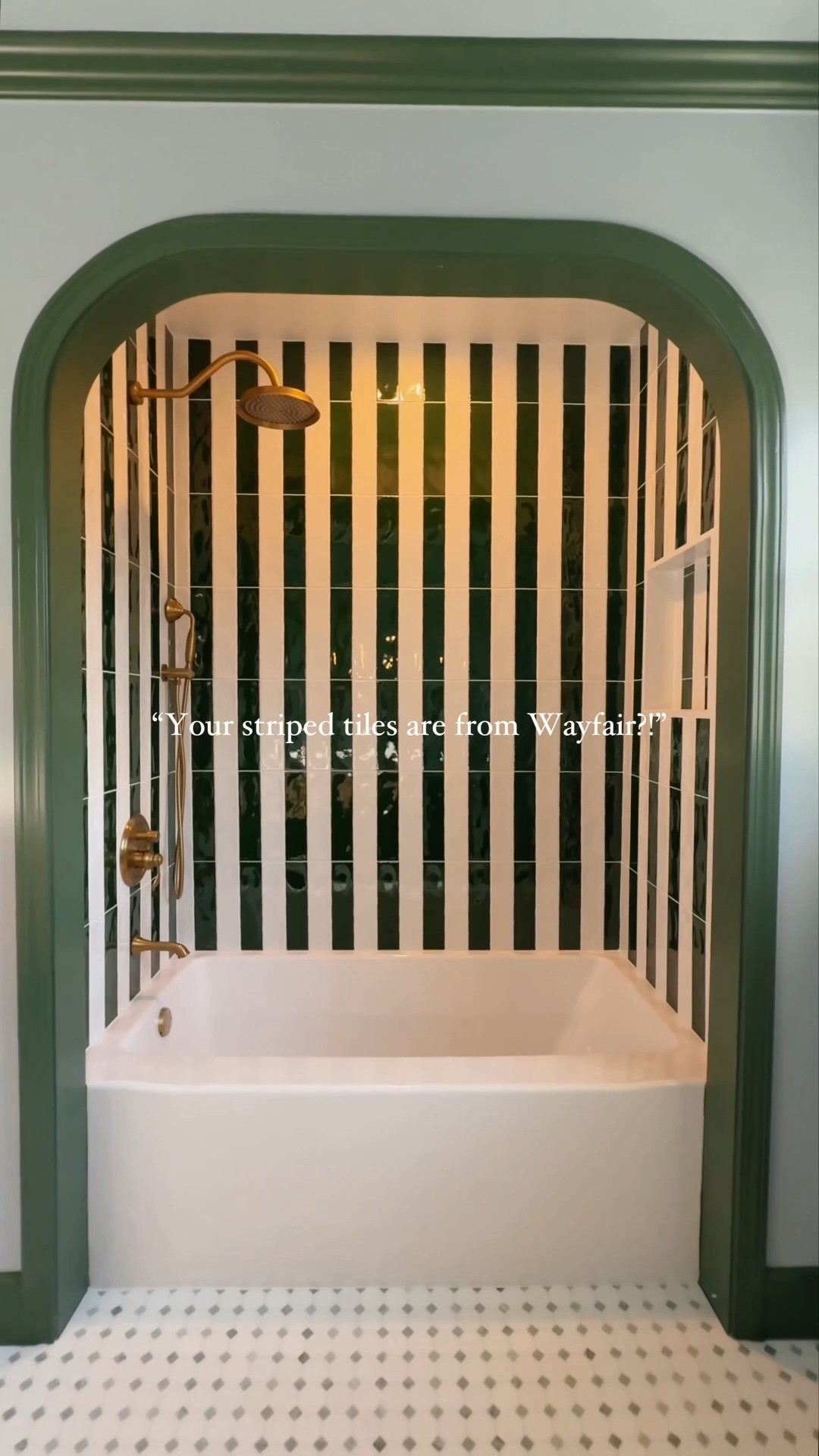 #ad The unsung hero of our bathroom renovation was @wayfair! 🛁 I happened to find everything I loved and I wasn’t mad at the fast shipping either. Comment ‘shop’ and I’ll DM you links to everything I used! #WayfairPartner #Wayfair 