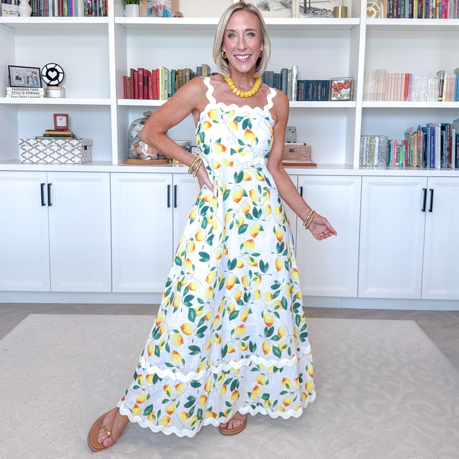 Amazon - vacation - hit or miss? Lemon Print Ric-Rac Maxi Dress - size small. 4 colors.

#LTKOver40 #LTKSeasonal #LTKTravel