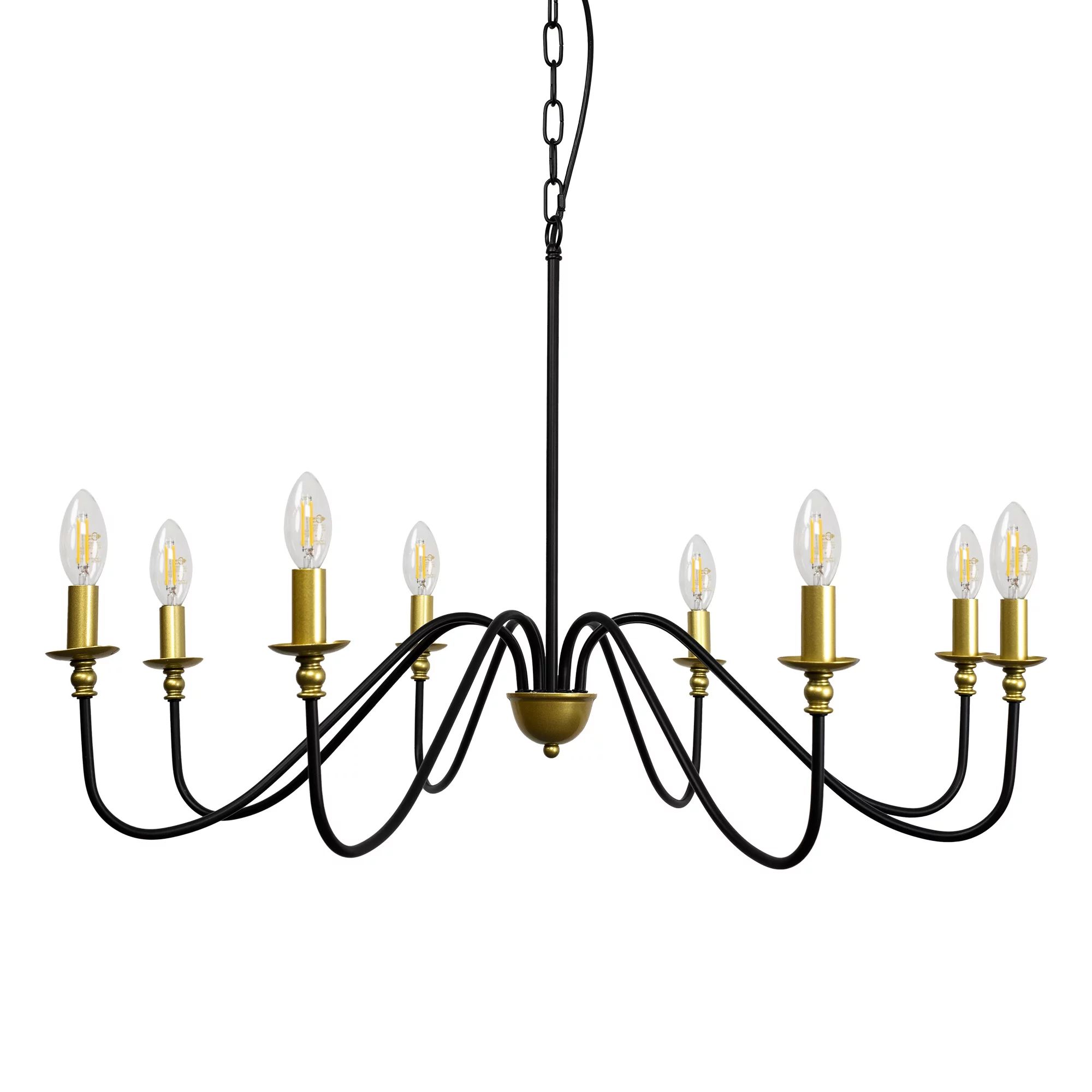 8 Lights Farmhouse Chandelier Light Fixtures Ceiling Hanging, Black and Gold Chandeliers for Dini... | Walmart (US)
