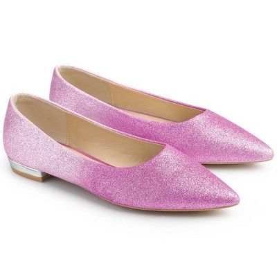 Allegra K Women's Glitter Pointed Toe Ballet Elegant Flats Shoes | Target