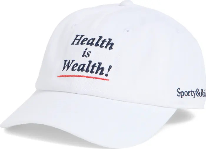 Health Is Wealth Embroidered Baseball Cap | Nordstrom