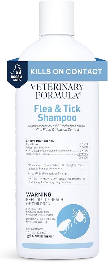 Veterinary Formula Flea and Tick Shampoo for Dogs and Cats, 16 oz | Amazon (US)