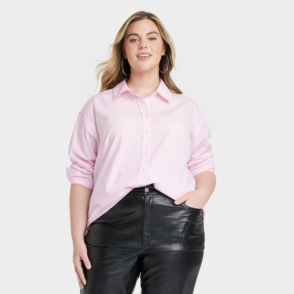 Women's Oversized Long Sleeve Collared Button-Down Shirt - Universal Thread™ | Target