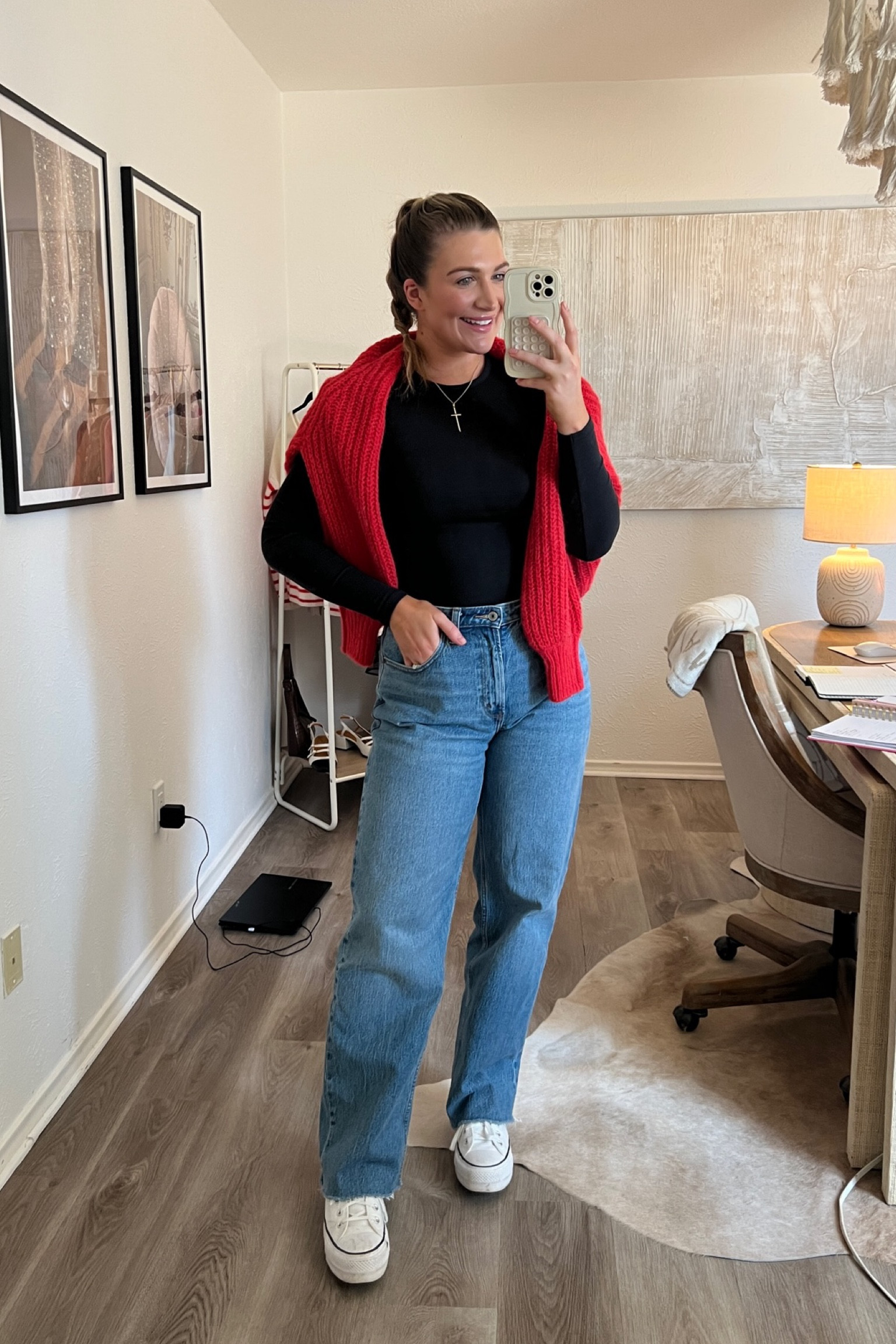 Outfit of the day!! ❤️ Size medium in ribbed tee and medium cardigan , 29 jeans

#LTKstyletip #LTKshoecrush