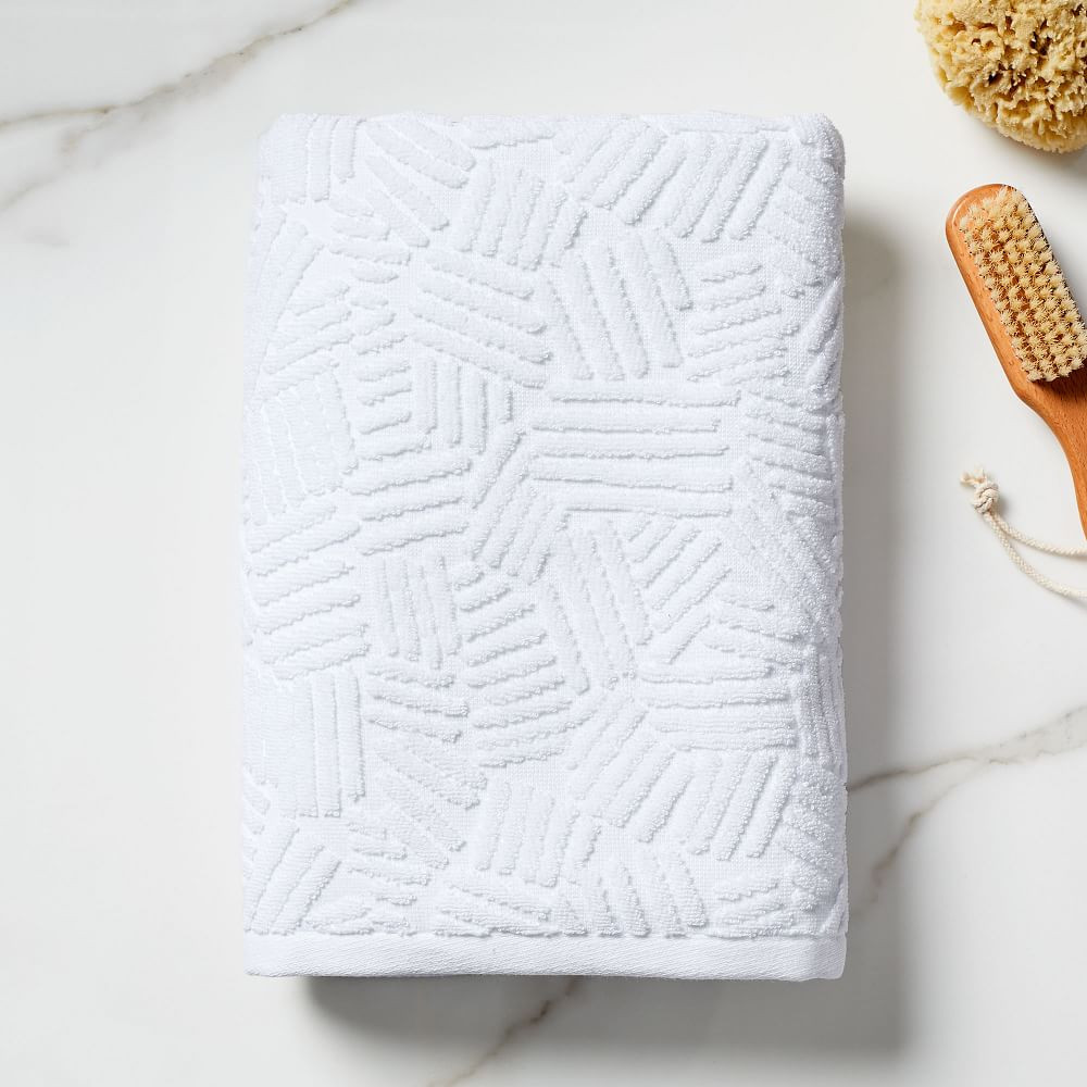 Organic Dashed Lines Sculpted Towels | West Elm (US)