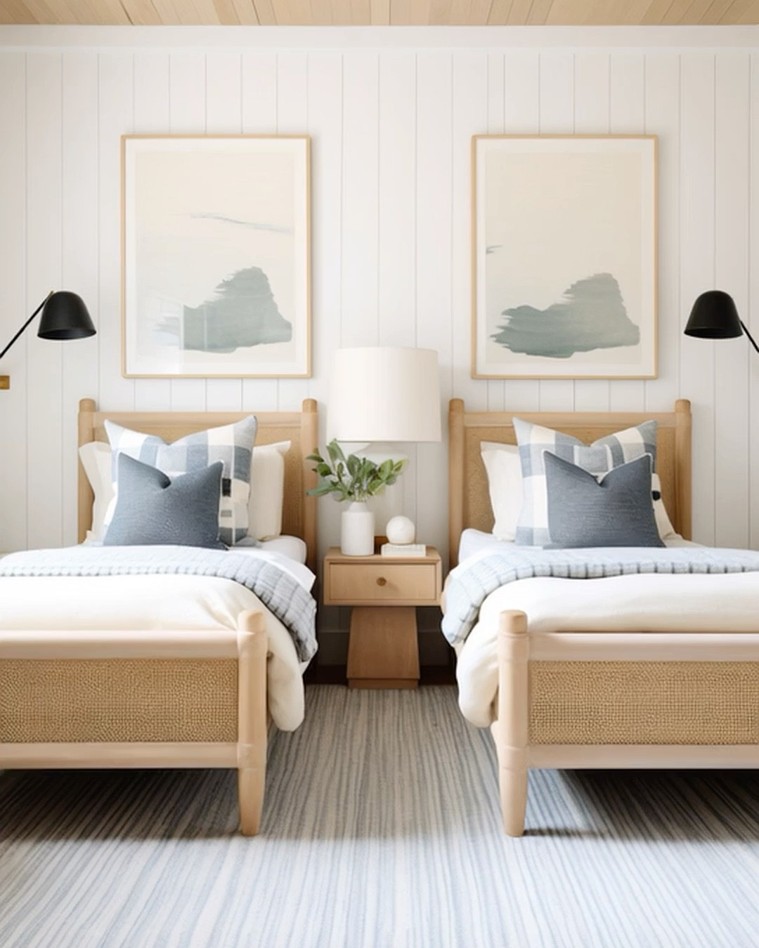 Blue & white + twin beds make this boys bedroom so adorable  

#LTKHome #LTKSeasonal #LTKFindsUnder100