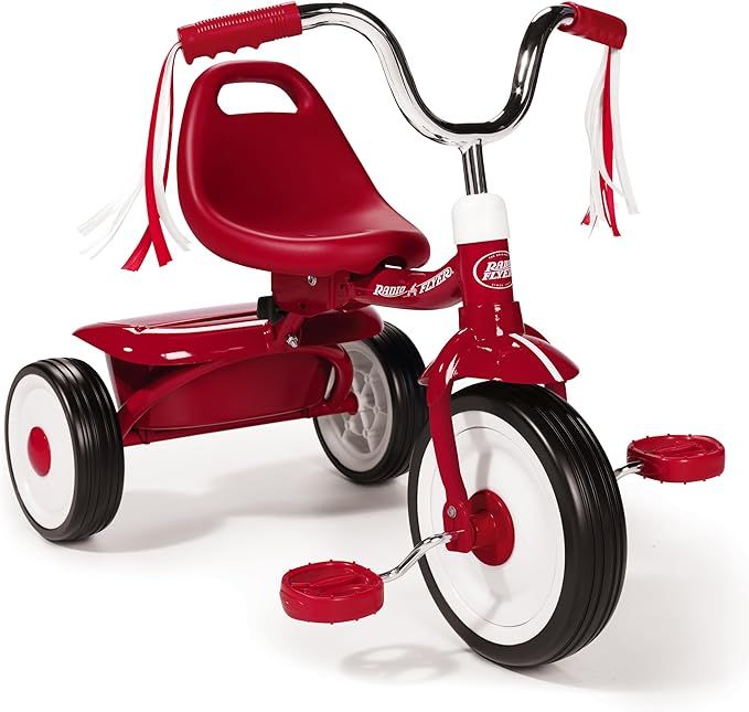 Radio Flyer 411S Kids Toddler Readily Assembled Adjustable Beginner Trike Tricycle Bike with Stor... | Amazon (US)