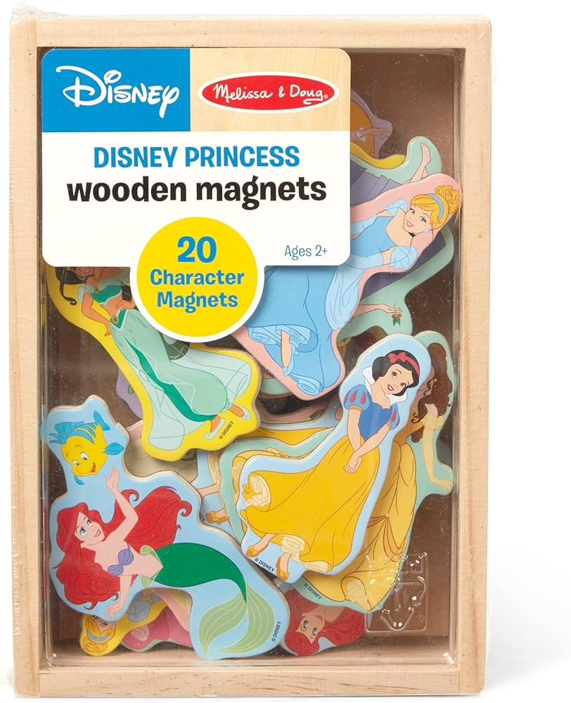 Melissa & Doug Disney Princess Wooden Magnets - 20 Character Magnets | Amazon (US)