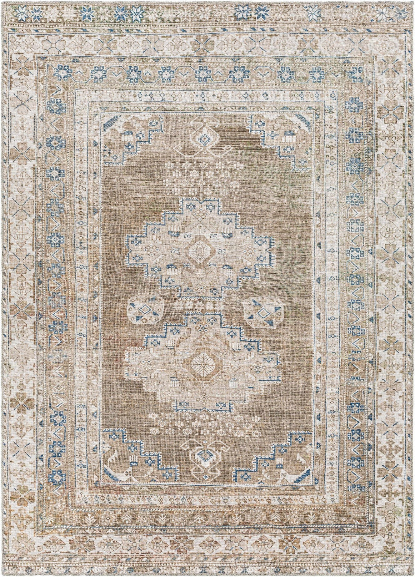 Cream Baltinglass Medallion Washable Area Rug | Boutique Rugs
