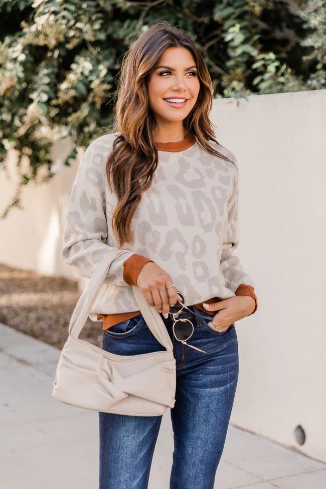 After All Beige Animal Print Sweater FINAL SALE | The Pink Lily Boutique