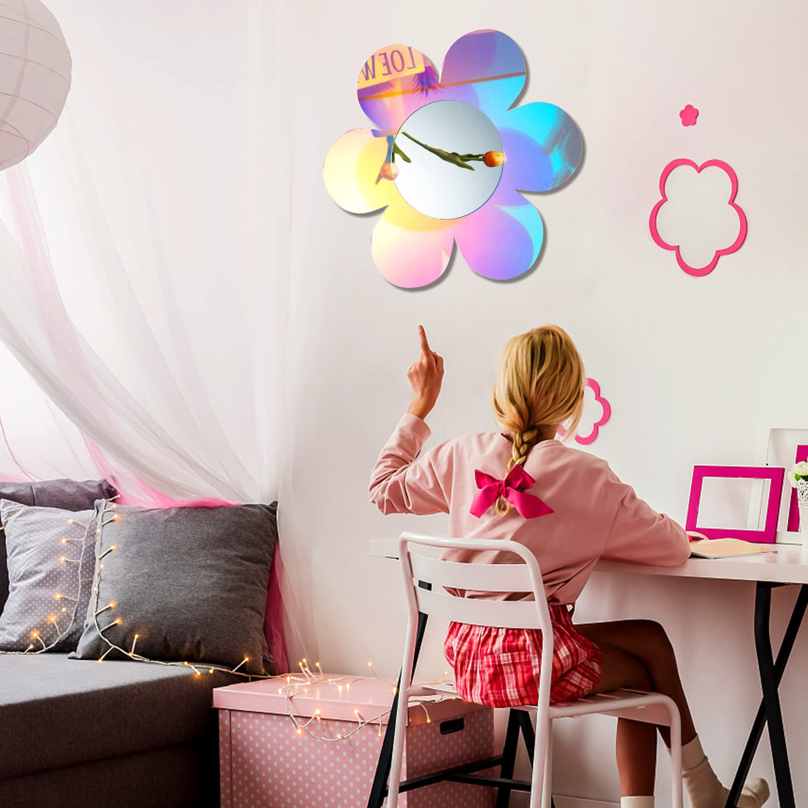 Irregular Wall Mirror Wavy Acrylic Rainbow Mirror Room Decor Aesthetic Mirrors Amorphic Vanity Re... | Amazon (US)